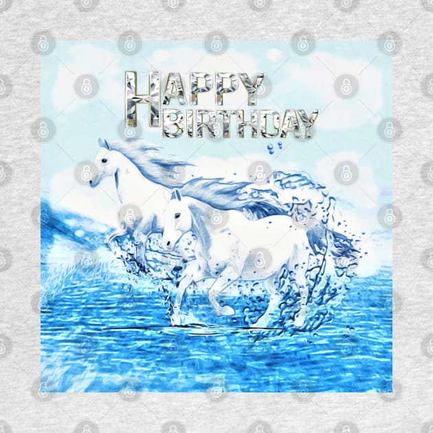 Angelic Horses Birthday Greeting by KC Morcom aka KCM Gems n Bling aka KCM Inspirations